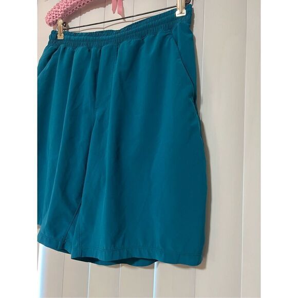 Lululemon Teal Blue Mens Shorts Size Large -A Few Small Snags - Picture 2 of 14